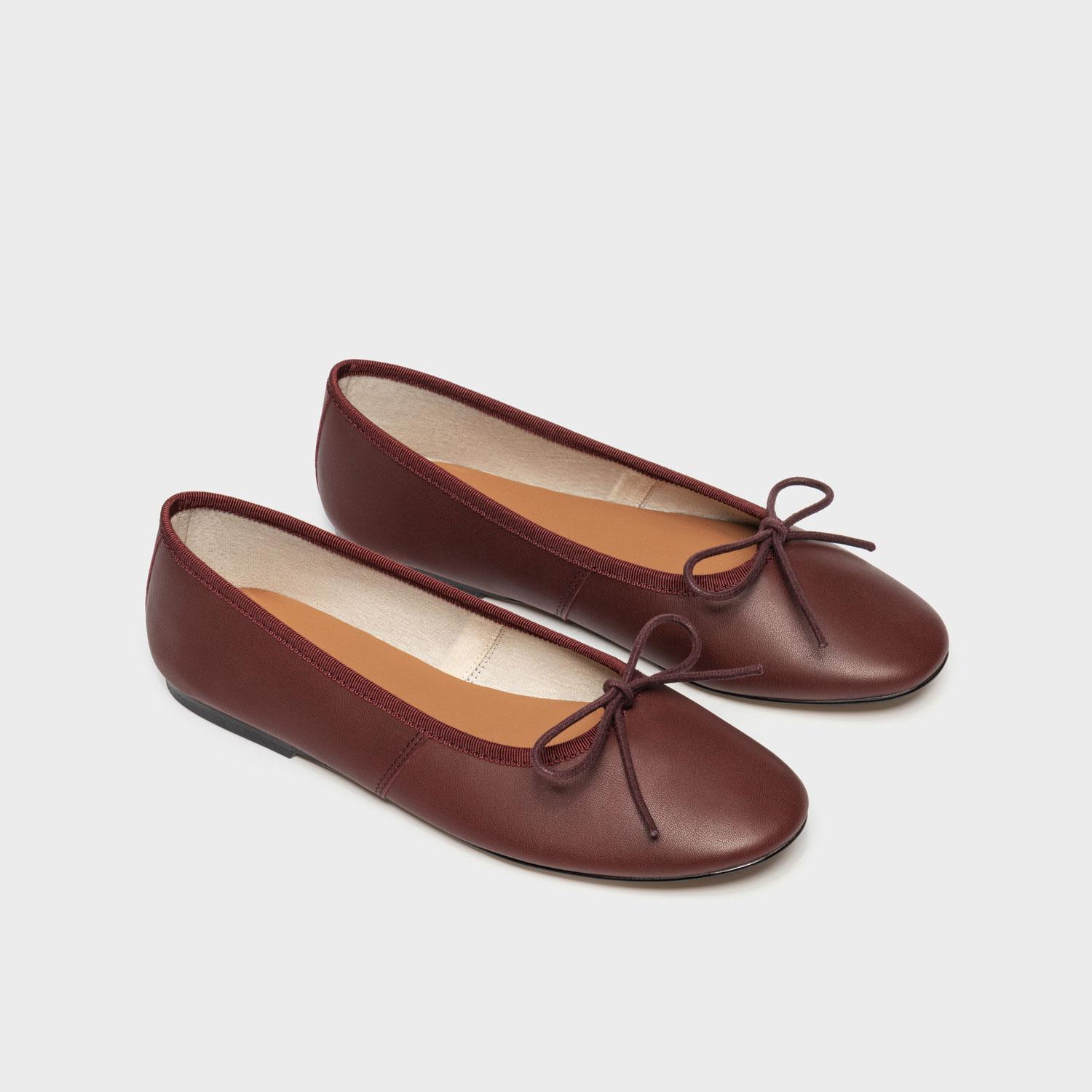 

2025 Балетки из овчины Женская обувь без каблука Натуральная кожа Роскошные туфли на плоской подошве Модные женские лоферы Женские 40 вишня