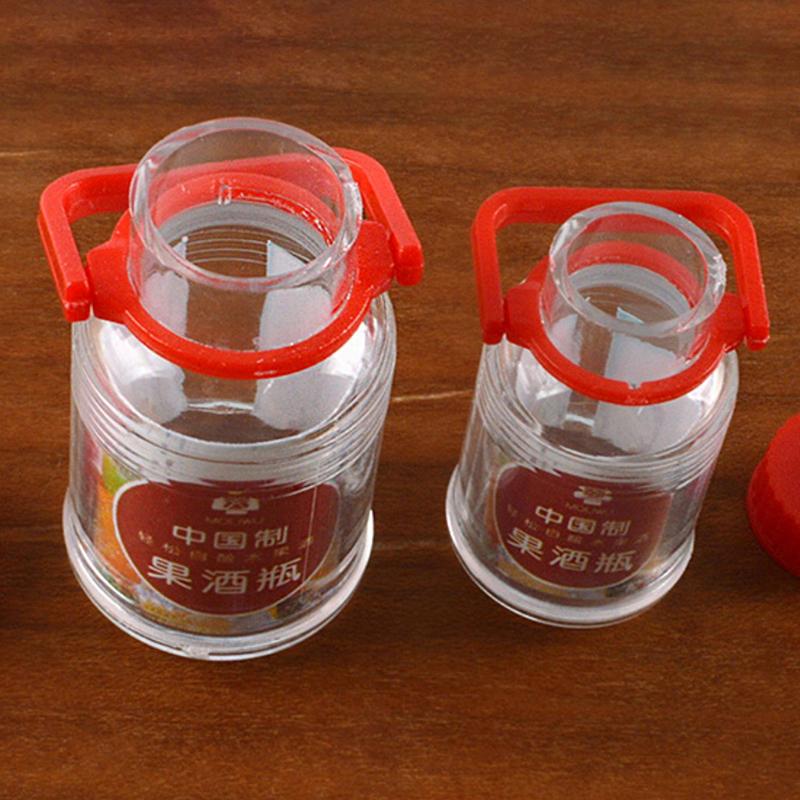 1Set Dollhouse Mini Simulated Plastic Brewing Wine Bottle Storage Tank Tiny Vial Bottle Wine Bottle Model Kitchen Home Decor Toy