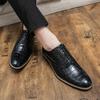 Men's Low-top Lace-up Wedding Shoes Large Size New Fashion Business Casual Trendy Shoes Retro British Leather Shoes