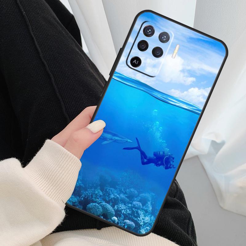 Diver Underwater Diving Cave Caving Case For Oppo A40 A60 A80 A5 Pro A15 A16 A17 A57 A77 A94 A74 A54 A76 A96 A18 A38 A58 A78 A98