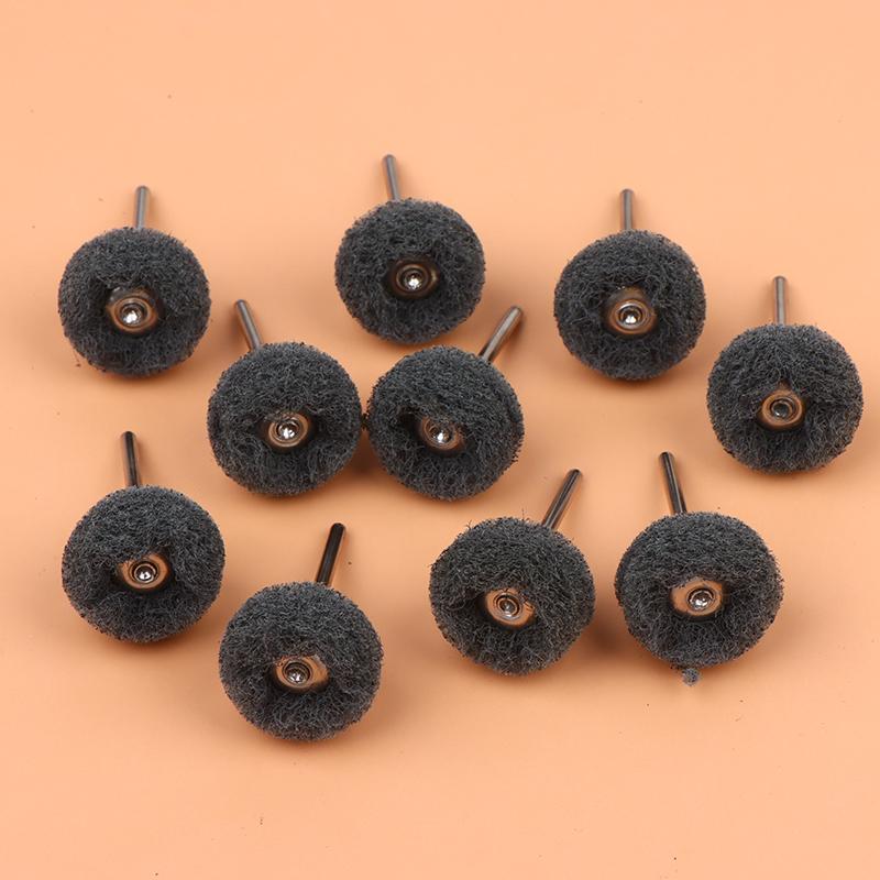 10Pcs Mini Drill Abrasive Brush Fiber Scouring Wheel Pad Cleaning Polishing Sanding Head Electric Grinder Brushes Rotary Tools