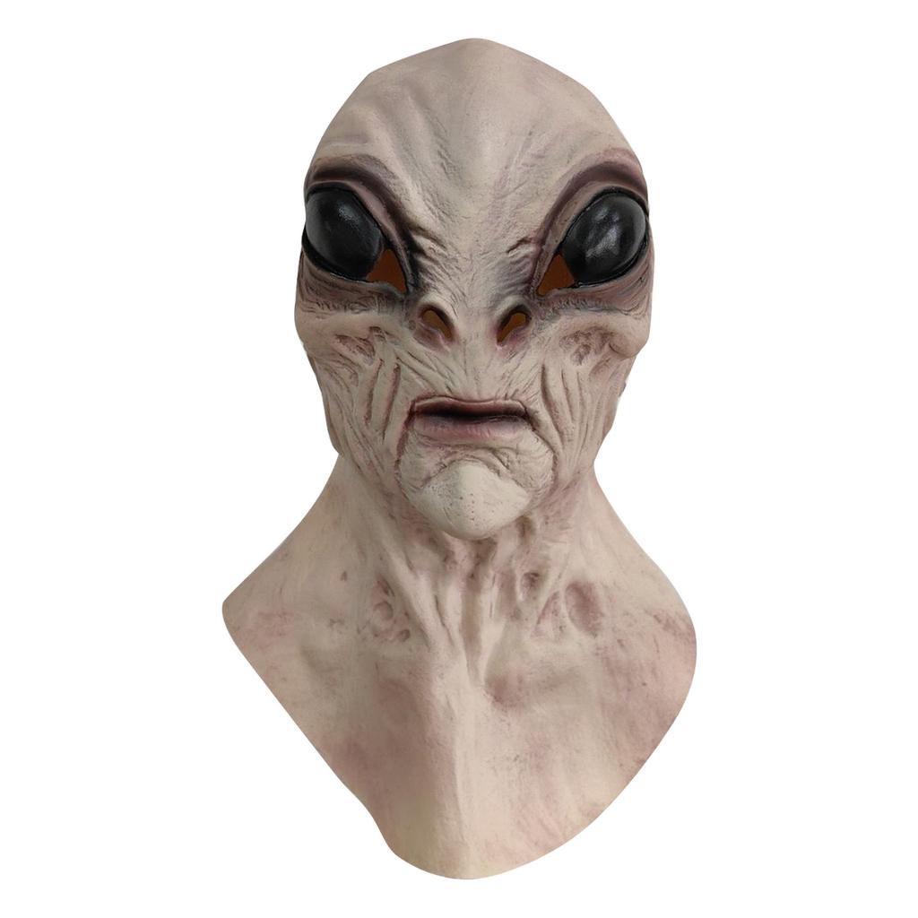 Gruselige, schreckliche Horrormaske, realistisches 3D-UFO, gruselige, sichtbare Kopfbedeckung aus Latex, Gesichtsbedeckung, neuartige Kostümparty-Requisite