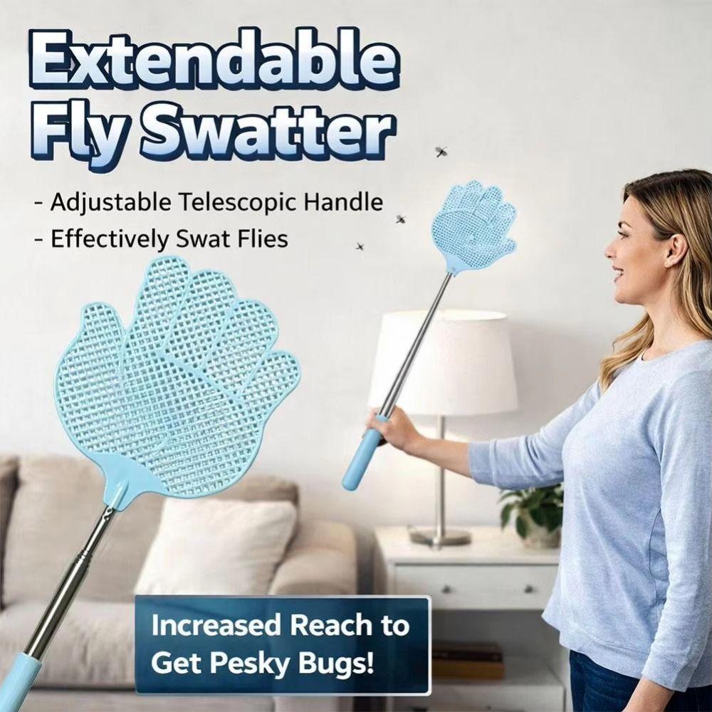 5Pcs Retractable Palm Shaped Fly Swatter Durable Extendable Bug Swatter Kitchen Use