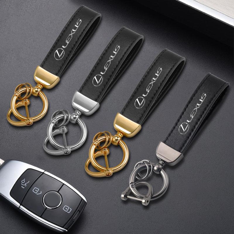 crglqt1 Car Calfskin Keychain Zinc Alloy Auto Keyring Accessories For Lexus LS LC RZ IS350 ES300 GS350 CT200h GX460 LX570 RX500h NX300