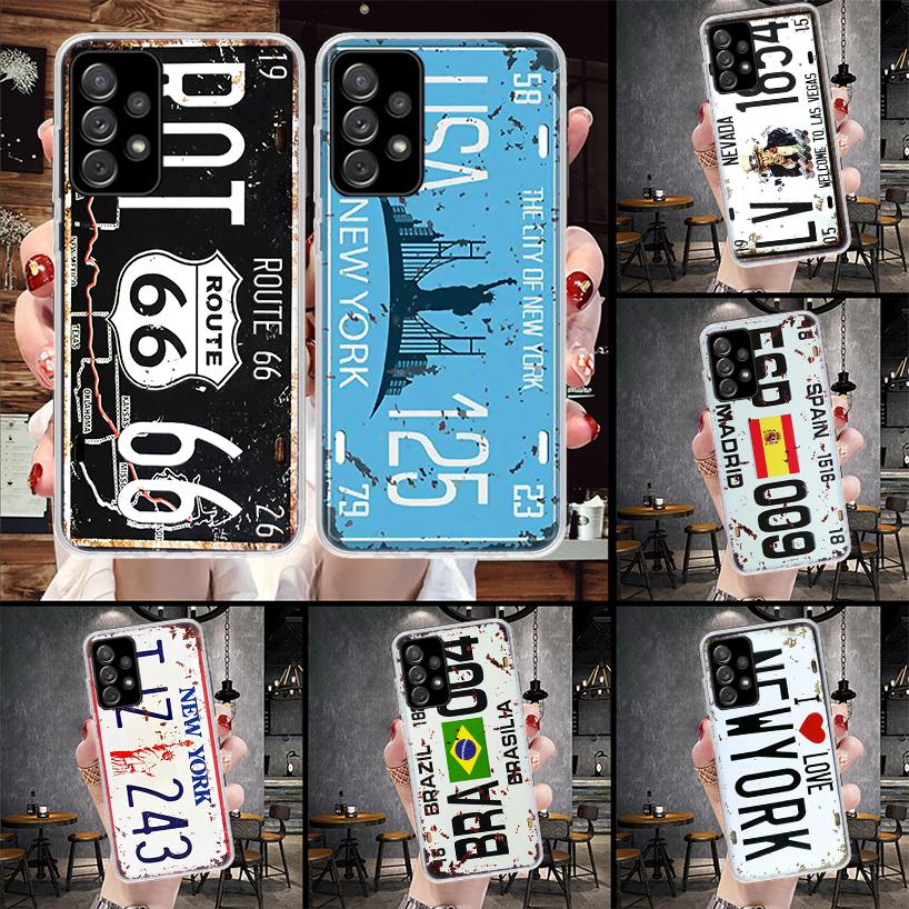 License New York Plate Number Soft Phone Case For Samsung Galaxy S22 S23 S24 S25 Edge S26 Ultra S20 FE S21 Plus + Fundas Coque G