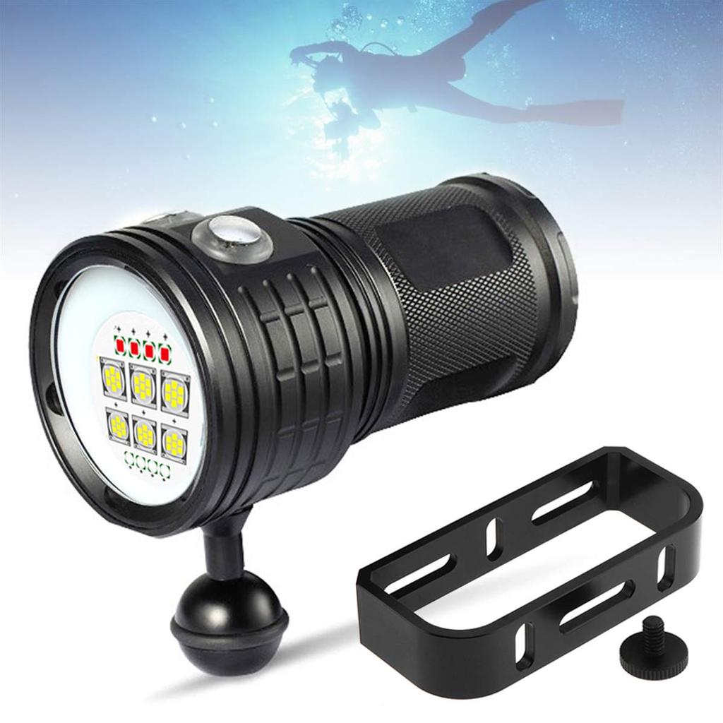 SecurityIng Diving Light Red Blue White Light 8000lm Waterproof Underwater 80M 120 Degree Wide Beam Scuba Diving Light Underwater Photo Video