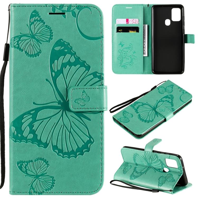 

For Samsung Galaxy A21s 3D Butterflies Embossing Pattern Horizontal Flip Leather Case with Holder & Card Slot & Wallet(Rose Gold) For Samsung Galaxy A21s зелёный