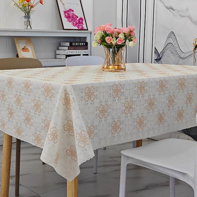 

Квадратная скатерть с принтом из ПВХ, водонепроницаемая, маслостойкая, моющаяся скатерть, домашний минималистичный обеденный стол, чехол для журнального столика 135 x 200 cm