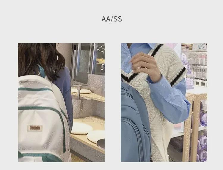 Large Capacity Nylon Backpack for Women and Men - Japanese/Korean High School & College Style, Travel & Laptop-Friendly