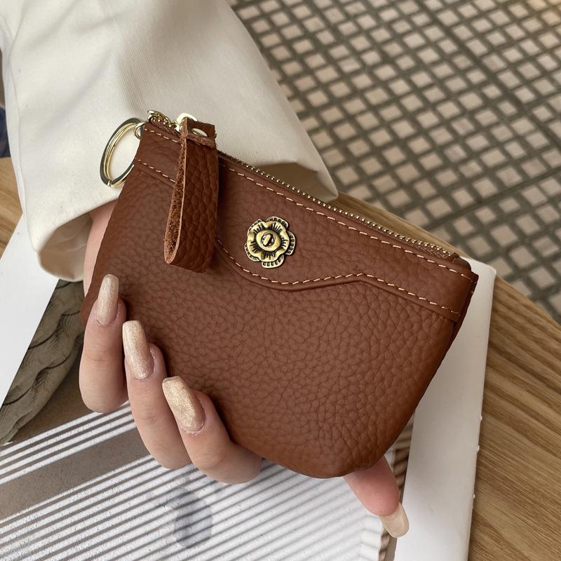 2025 Women's Genuine Leather Small Coin Purse & Lipstick Key Clutch