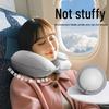 Inflatable U-Shaped Travel Neck Pillow – Portable, Foldable Support for Car and Airplane Use