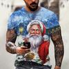Funny Santa Claus Christmas T-Shirts 3d Print  Tops Tees Mens Shirts Summer Holiday Casual T-Shirts