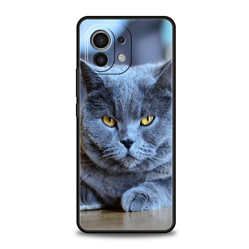 Cartoon Cute Cats Background Phone Case For Xiaomi Mi 15 14 Pro 13 12 11 Lite 10T 11T 12T 13T 14T Poco X6 X5 X4 X3 NFC F3 Cover