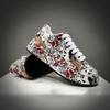 New Men's All Match Rhinestone Floral Pattern Causal Shoes Flats Male Sports Walking Sneakers  Zapatillas Hombre