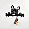 Black Wrought Iron Dog Shaped Key Towel Rack Wall Organizer Kitchen Home Storage