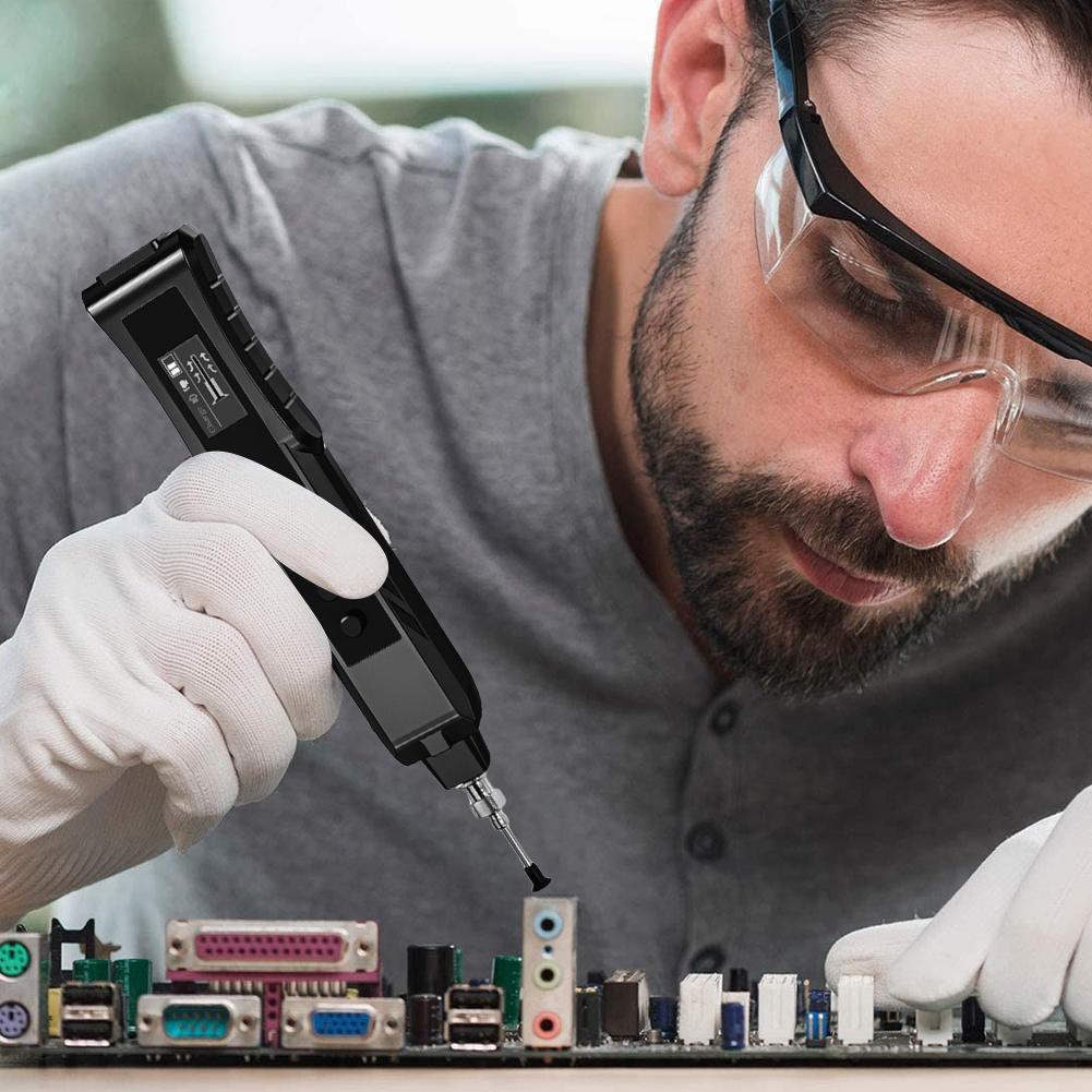 Electric Vacuum Chuck Suction Pen Anti Static Rechargeable Vacuum Pickup Tool for IC Component Placement and SMD Chip Rework