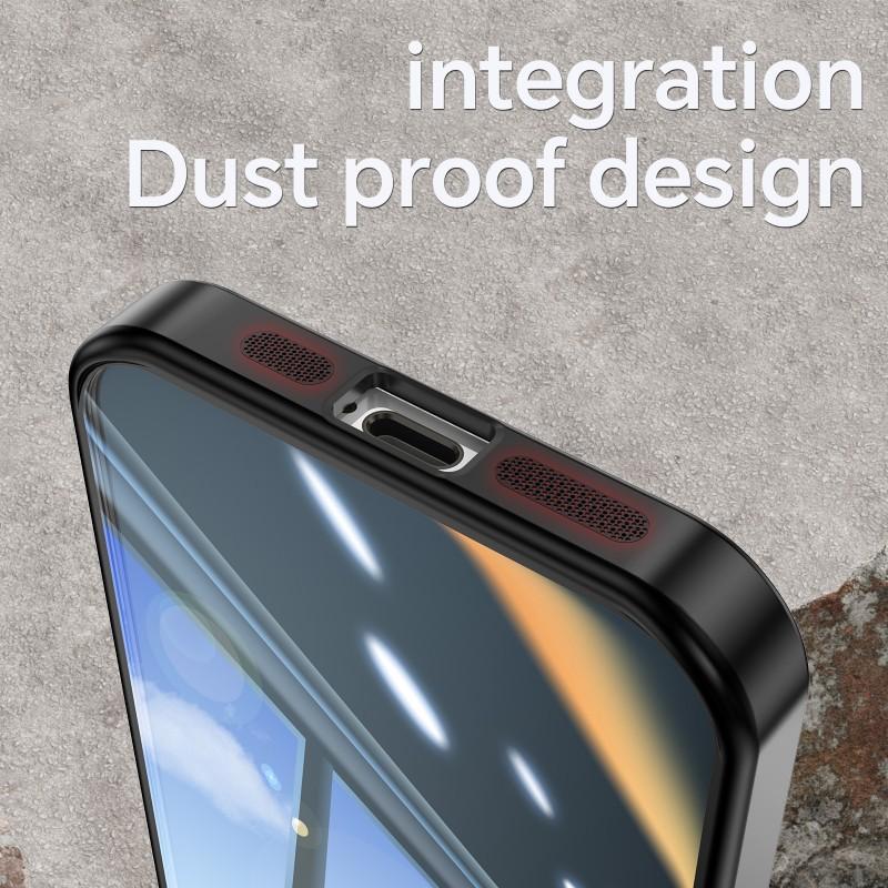 For iPhone 13 Pro Max 6.7 inch TPU Case WANLONFENG Shockproof Clear Phone Cover with Tempered Glass Film