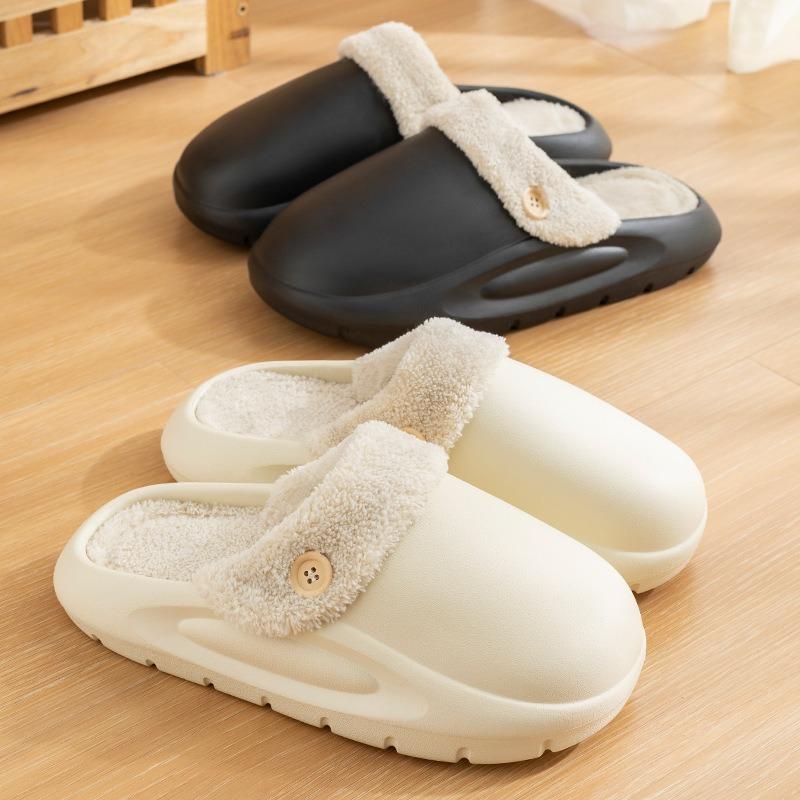Removable waterproof cotton slippers women's autumn and winter new indoor home warm and non-slip couple outer wear cotton mop men