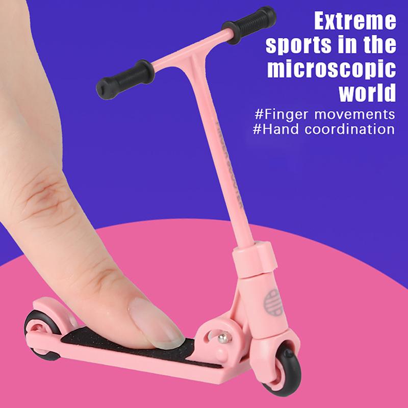 Kids Kick Scooter Finger Bmx Foldable T-Type Finger Scooter With Brake Educational Toys Finger Skateboards Fun Fingertip Movemet