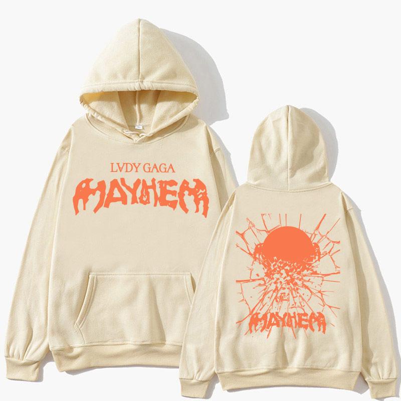 Lady Gaga The Mayhem Ball Tour 2025 Hoodie Men Women Vintage Popular Hip Hop Sweatshirt Loose Fleece Warm Long Sleeve Streetwear