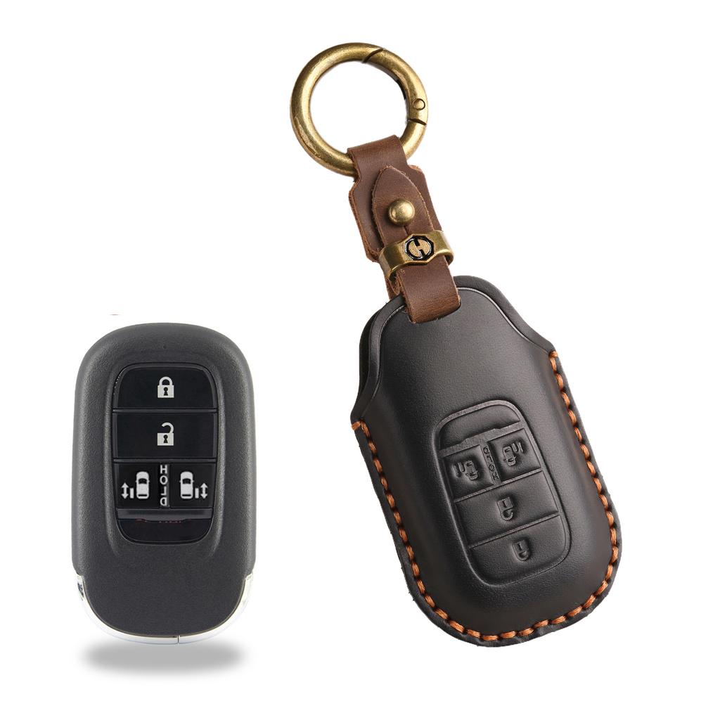 The New Retro Key Cover Is Suitable for The New Honda Accord Civic Handmade Leather Car Keychain.