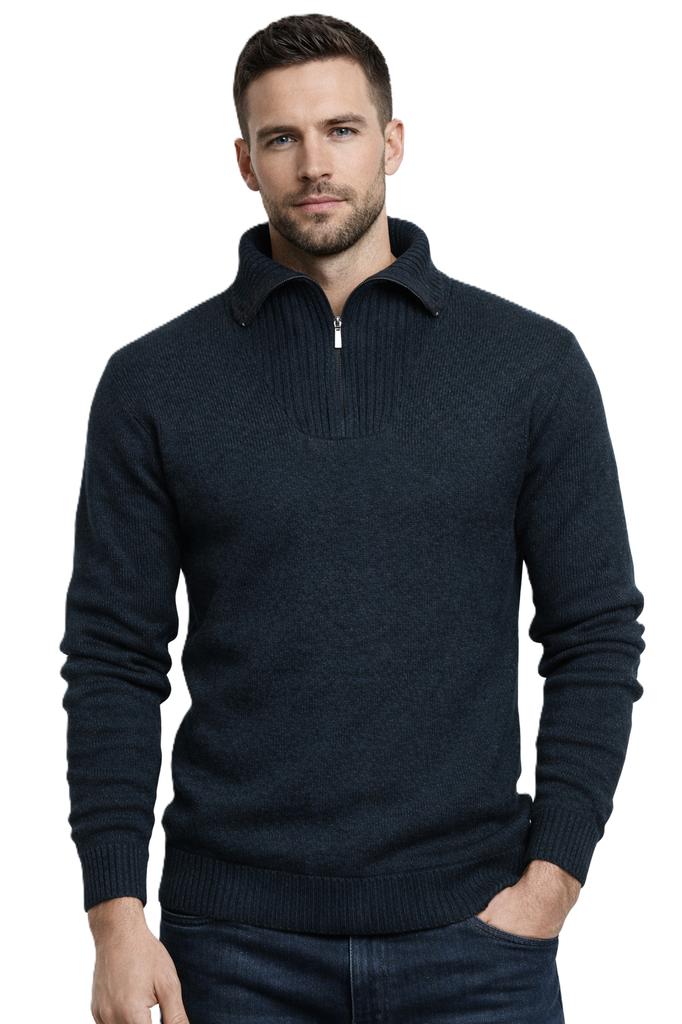 Men' Turtleneck Sweater - S8619 Navy Blue