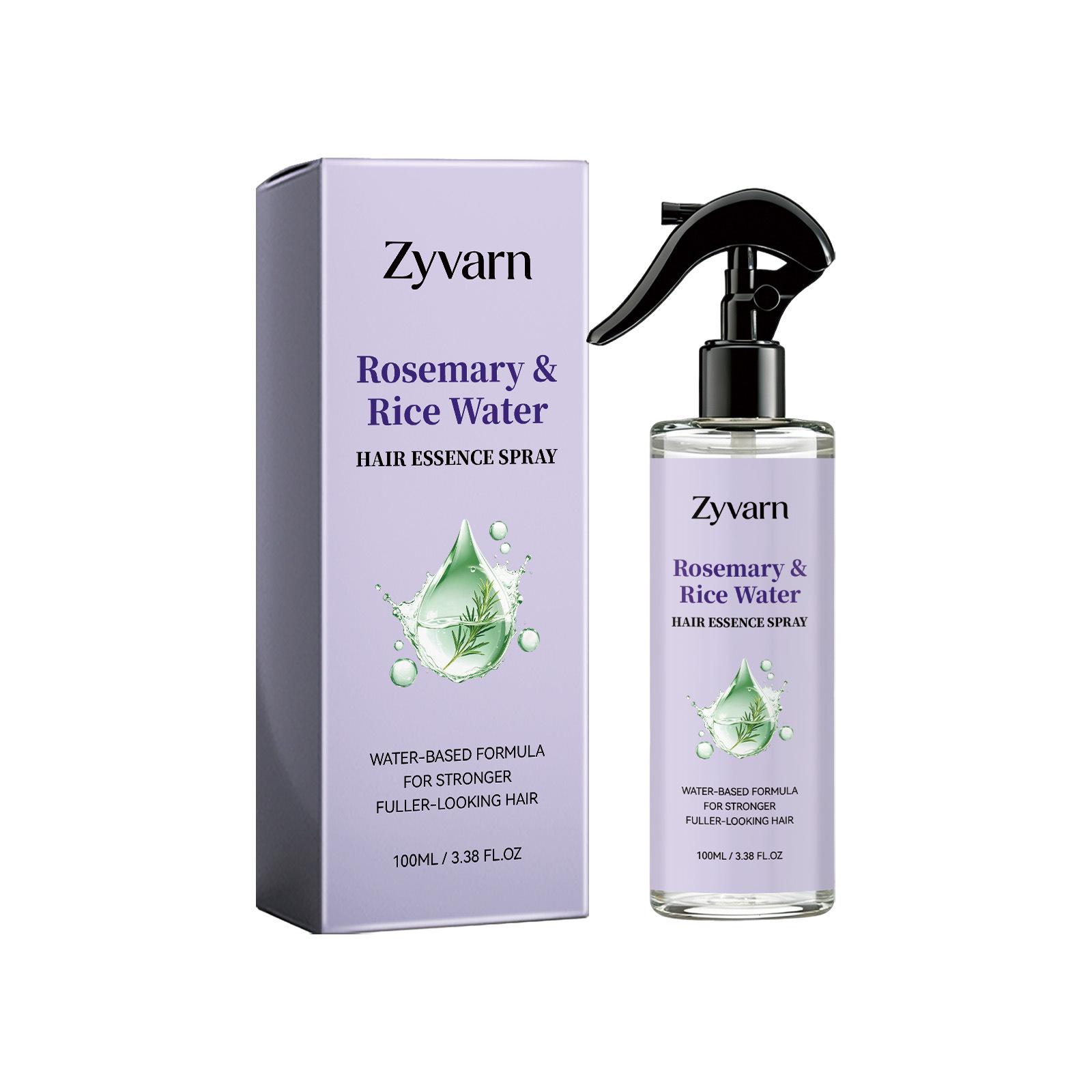Zyvarn Rosemary Rice Water Spray: Plant Extracts for Smooth, Hydrated, Moisturized, and Nourished Hair.