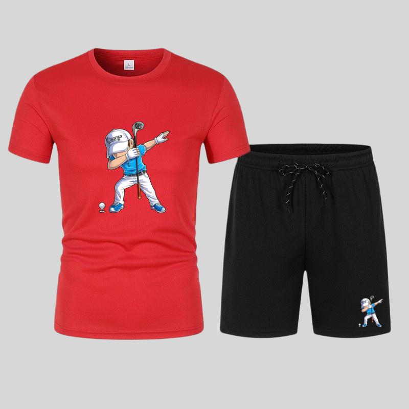 2026 Nuova Moda Casual T-shirt Pantaloncini Set Due Pezzi Stampa Lettere 3D Tuta Estiva da Esterno da Uomo