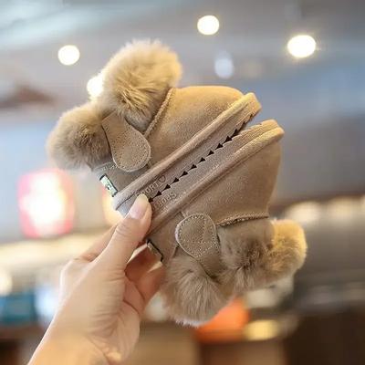 Buty Dla Dziewczynki Pluszowe Buty Śniegowe Zimowe Ciepło Buty Do Chodzenia Dla Niemowląt Grube Chłopięce Dziewczęce Buty Bawełniane Miękka Podeszwa Buty Dziecięce Wyściełane Buty