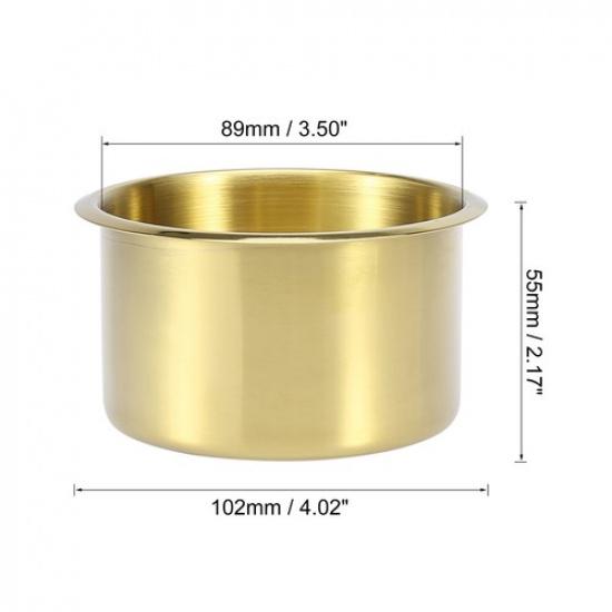 Universal Cup Drink Holder Ert Gold Tone 89mm for Marine Boats RVs Pack of 2