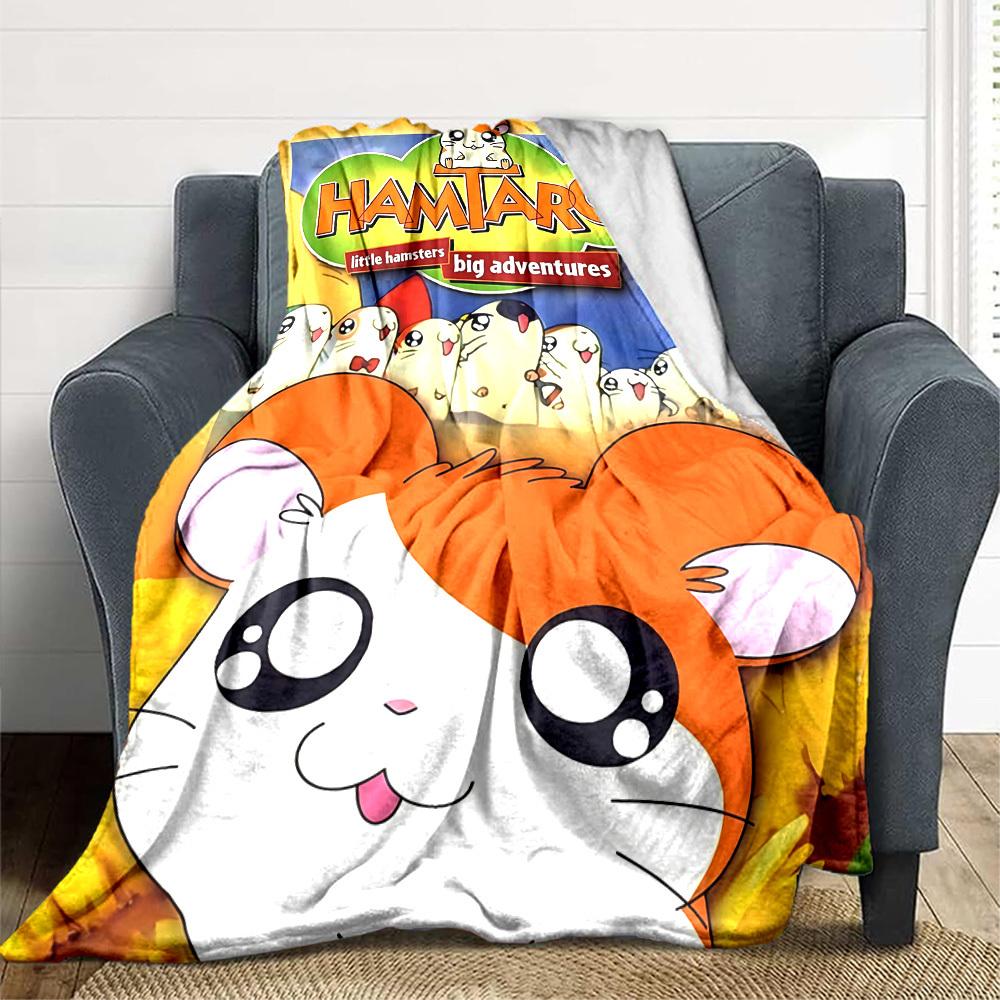 1pc Hamtaro Blanket Versatile for Couch, Office Bed 80x120cm