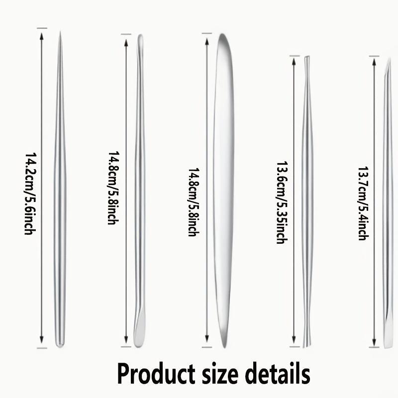 5 Pcs Stainless Steel Ceramics and Clay Sculpting Tool Set Ribbon Carving Tools for Pottery, Uncharged Crafting Accessories for Texturing and Modeling