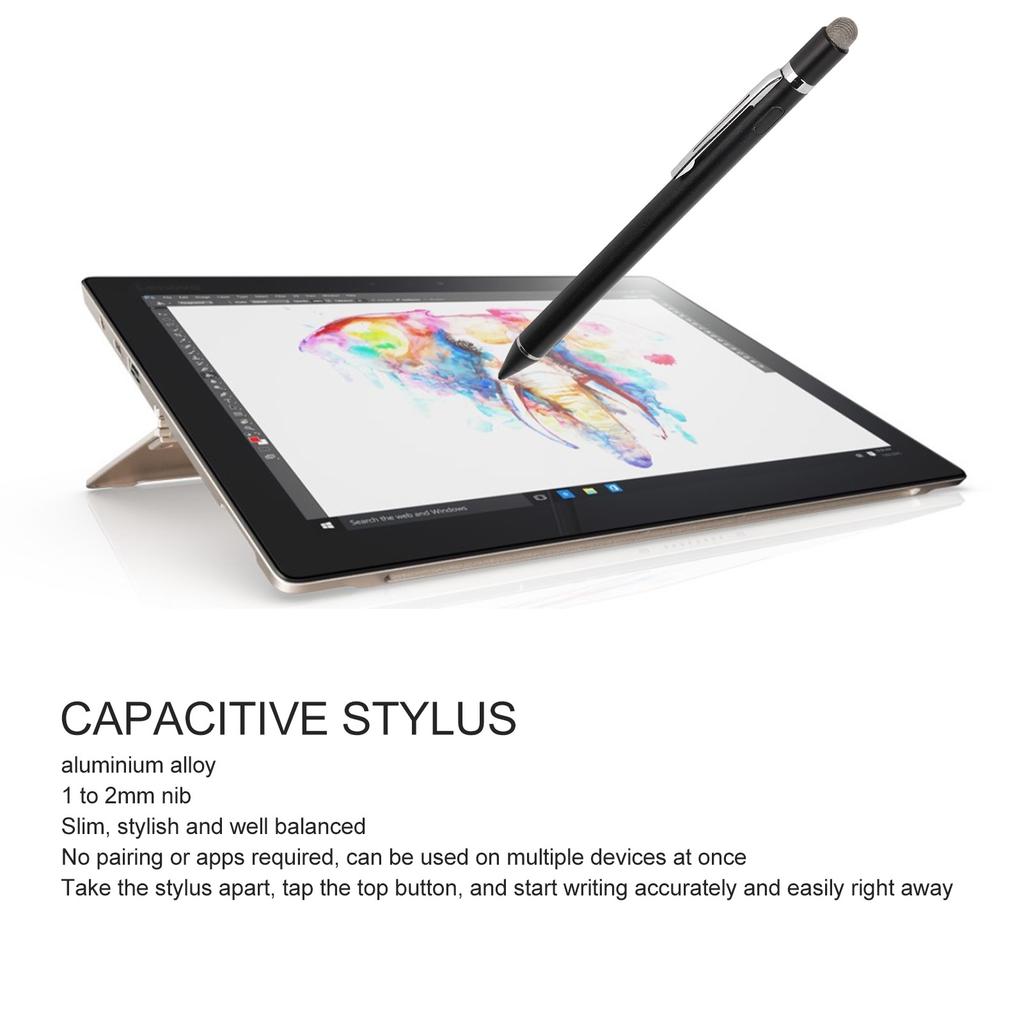 Aktiver Stift 5V 0,2A Schlank Stilvoll Aluminiumlegierung Tragbar Kapazitiver Stift mit Feiner Spitze für Mobiltelefon Tablet