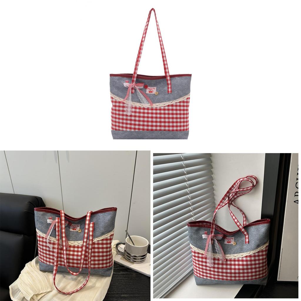 Denim Bag With Contrast Color Design For Daily Use And Students