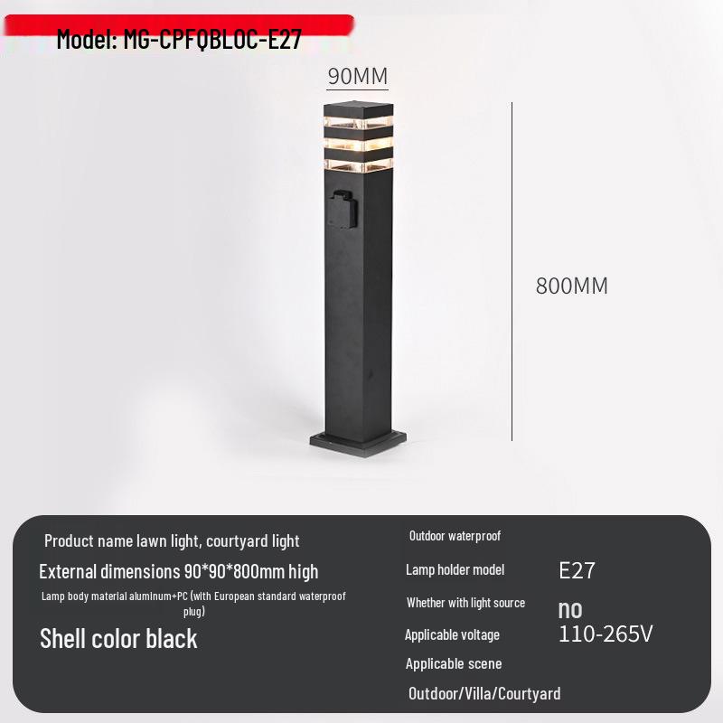 European Standard Waterproof Aluminum Glass Garden Light - Outdoor Minimalist Design