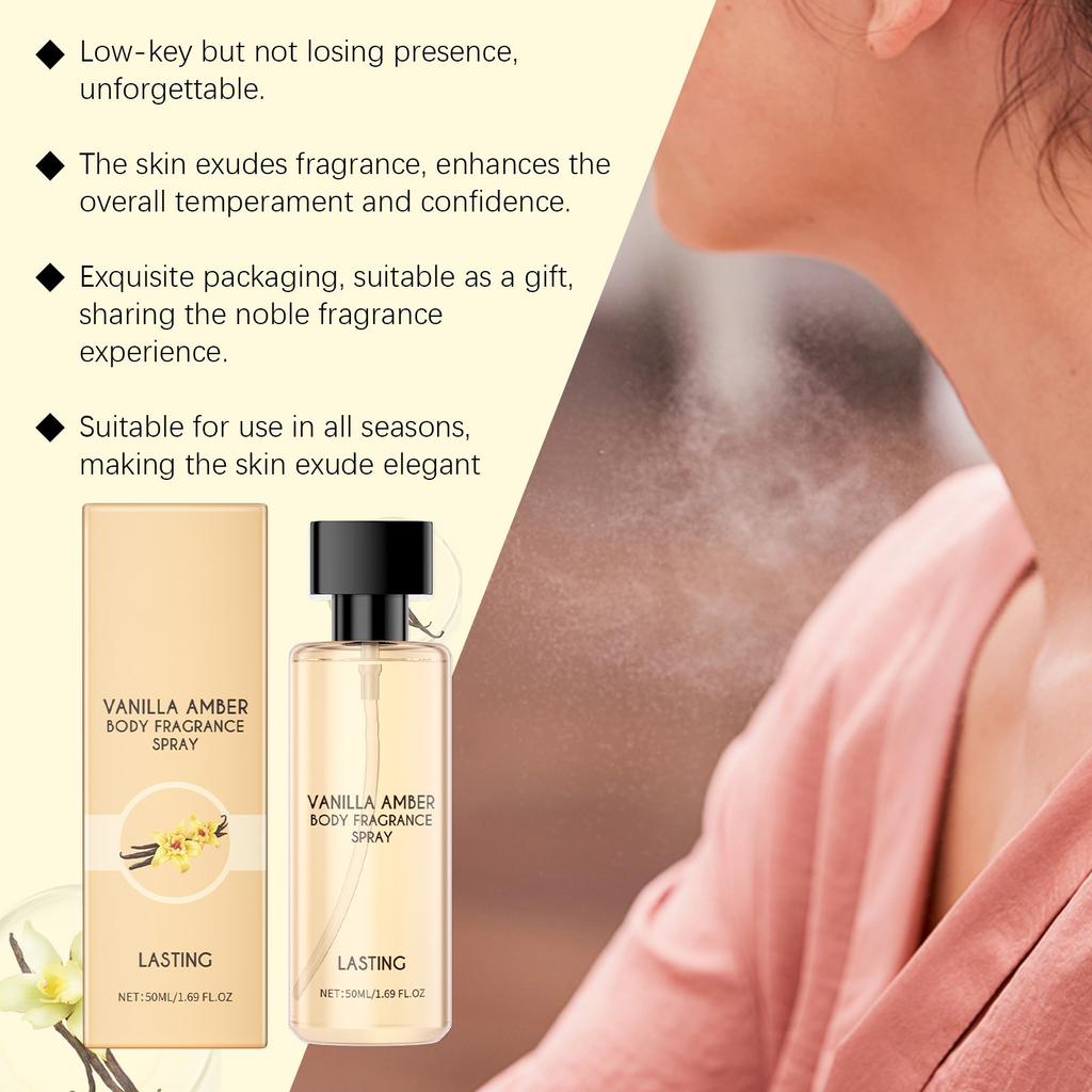 Amber Body Perfume Spray, Toilette Spray Fresh Perfume With Fruit Perfume Lasting Perfume Light Elegant Perfume 50ml