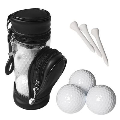 Portable Golf Balls and Tees Pouch Bag Storage Case Holder with 3 Balls and 3 Tees Set Goft Training Balls