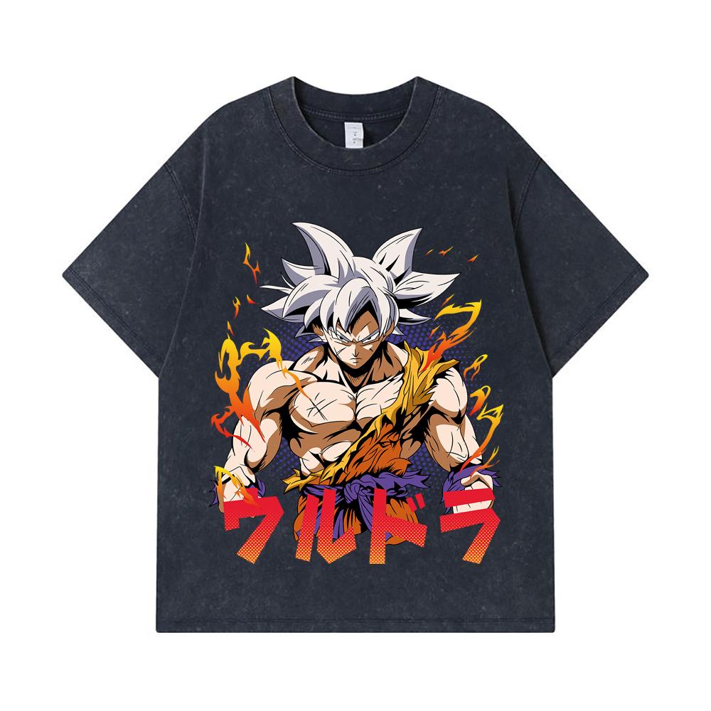 275 GSM Gewaschene T-Shirts 100% Baumwolle Dragon Ball V11 Goku Ultra Print Unisex Schweres Baumwoll-T-Shirt