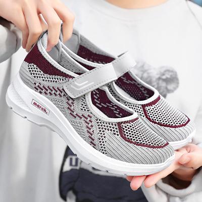 Damesschoenen Lente en Zomer Mesh Oppervlak Uitgehold Wandelschoenen voor Ouderen Oma Schoenen Dansschoenen Zachte Zool Mama Schoenen