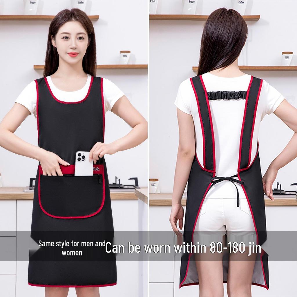 Unisex Waterproof Bib Apron with Logo Print for Kitchen and Catering
