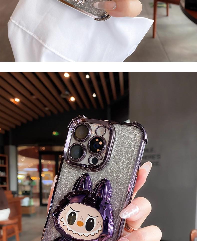 Suport tip oglindă pentru husă iPhone 17, Folie pentru lentilă iPhone 15 Pro Max, Rezistent la cădere iPhone 14, Desen animat iPhone 13, Design pentru femei iPhone 12