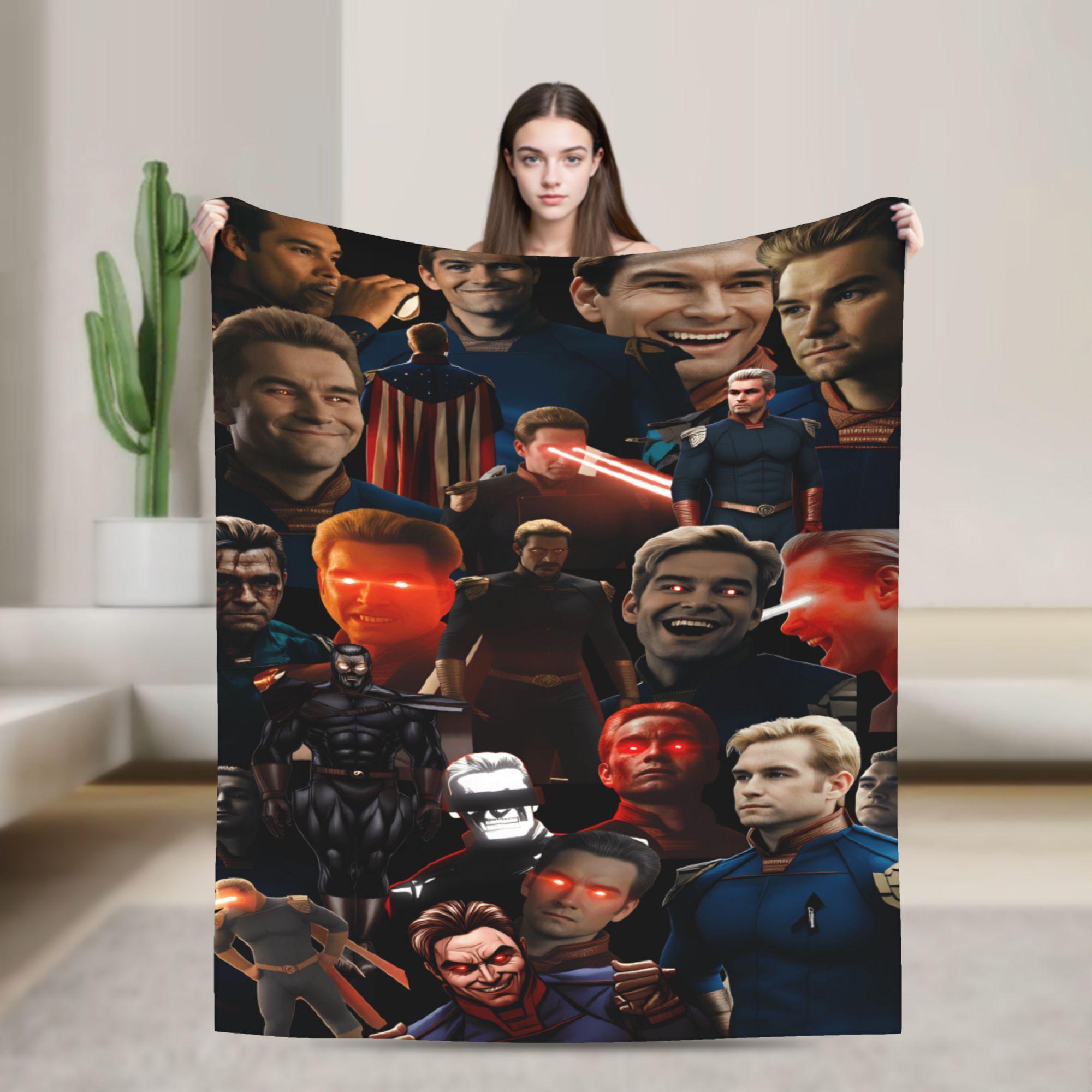 Homelander Flannel Blanket Spring The Boys TV Soft Throw Blanket for Girls Boys Home Decor Fluffy Bedspread Sofa Bed Cover 75x90cm