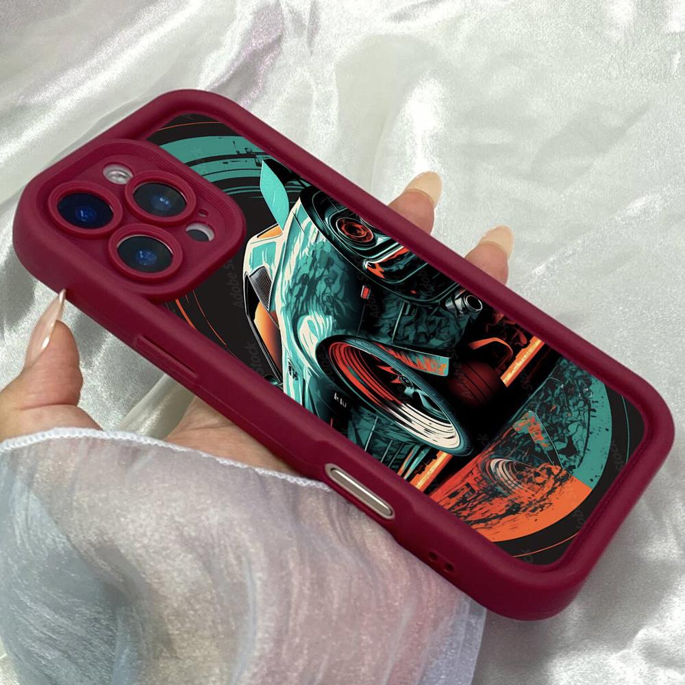 JT459 Retro Art Style of the Beautiful Car for iPhone 17 16 15 14 13 Pro Max Samsung S26 S25 Ultra A17 A07 A56 A16 Xiaomi 15T Redmi 15c 14C Soft Case