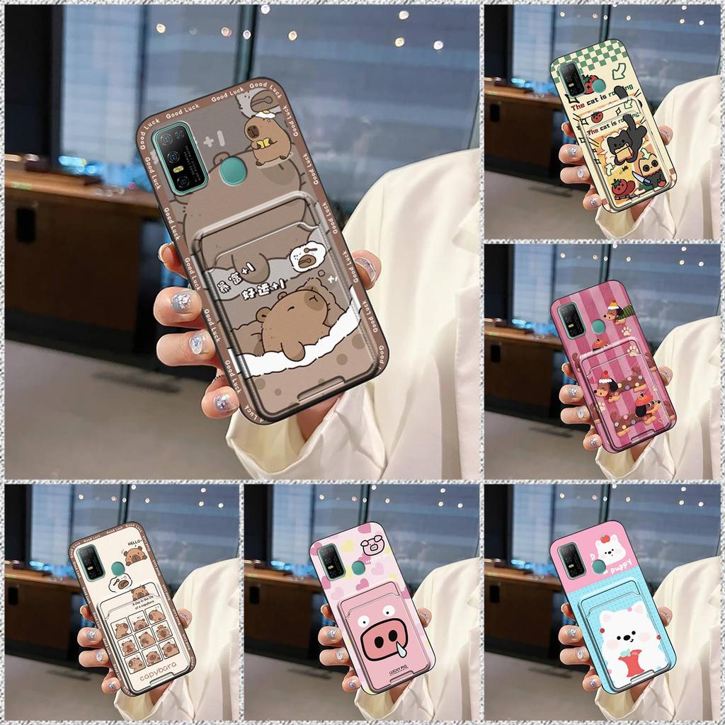 Cover Cartoon Phone Case For Doogee N30 Silicone Card slot Cute Anti-knock Card sleeve Fashion Design Graffiti Soft case