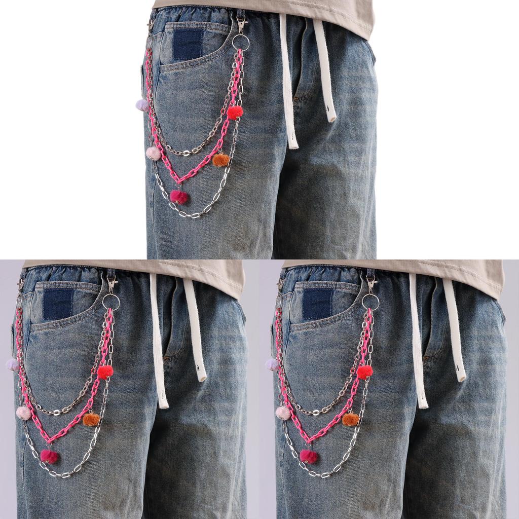 Hip Hop Girl Metal Chain Waist Accessory With Lobster Clasp For Trendy Denim Pants