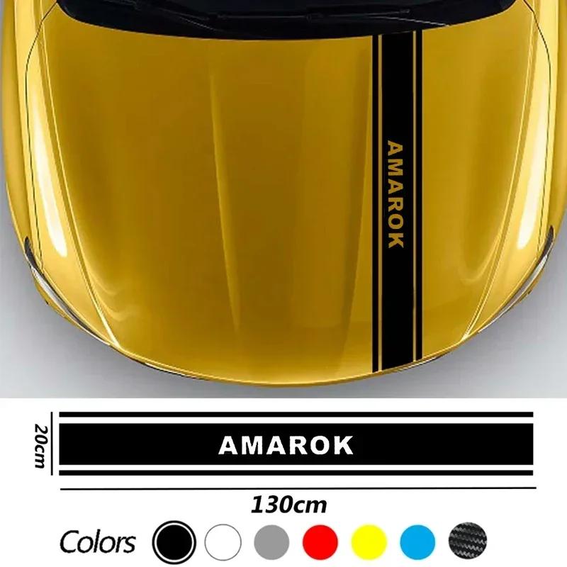 HAT1 Car Front Bonnet Hood Stickers Vinyl Decals Exterior for Volkswagen VW Amarok Emblem Body Anti Scratch Film Stripe Accessories