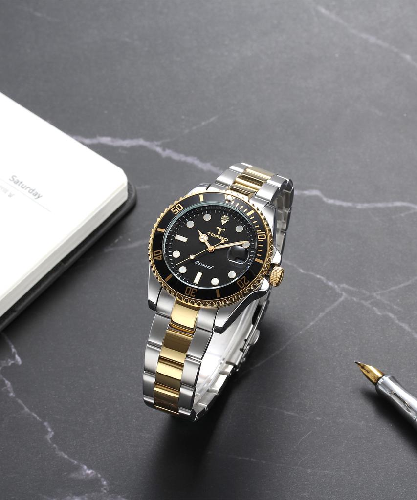 Toleuso T502M-Gbc Icarus Diamond Watch Men'S Metal Band Watch