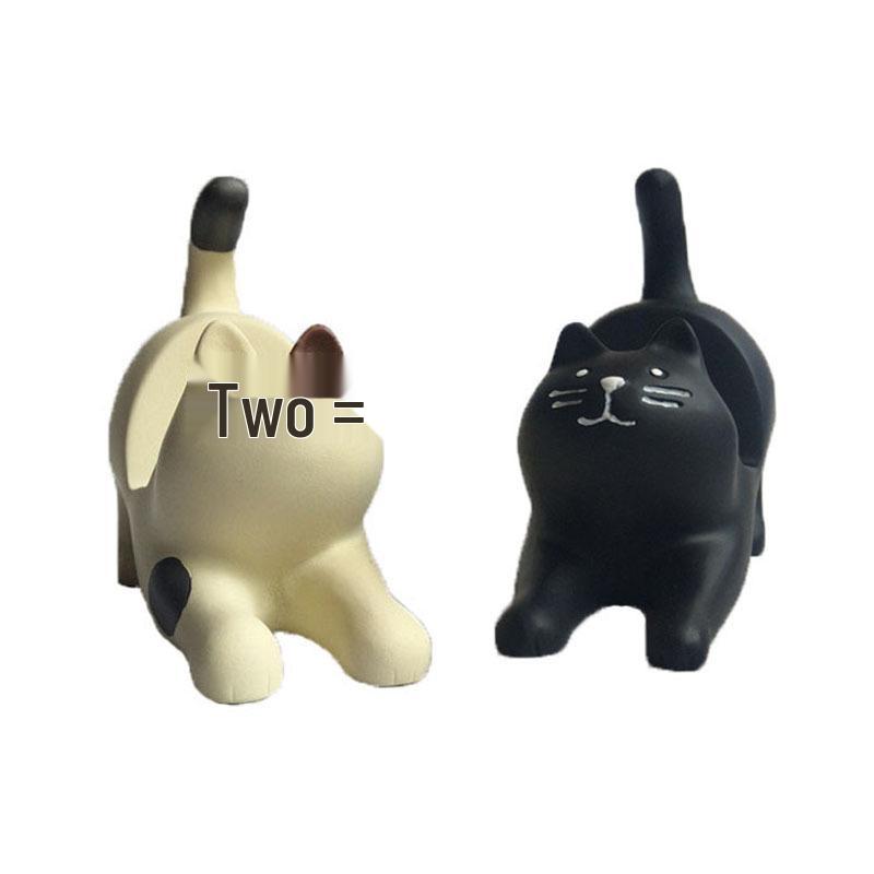 Weißer Katzen-Telefon- & Tablet-Ständer - Kreatives Harz-Ornament Geschenk