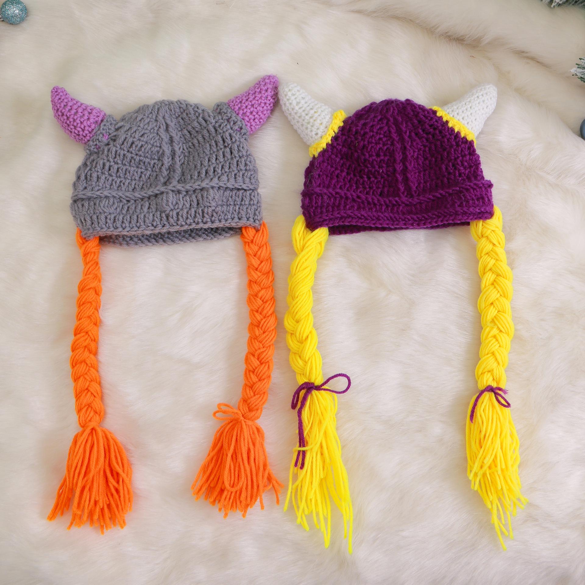 

Новая забавная шапка-парик ручной работы, вязаная шапка-корона, украшение на Хэллоуин, цвет 50-54cm