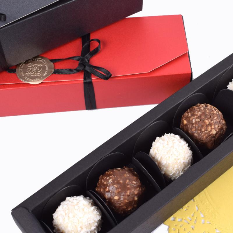 5Pcs Long Box Chocolate High End Paper Box Version Single Grid Long Strip Wedding Candy Box Jewelry Packaging